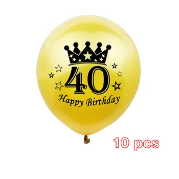16 20 30 40 50 60 Do 90 Godina, Broj Lateks balona Za odrasle Happy Birthday Black Gold Je Balon Proizvode za uređenje doma