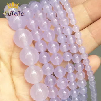 Glatka Ljubičasta Jades Okrugle Perle Prirodne Labav Kamena Perle Za Izradu Nakita DIY Pribor za narukvice 15