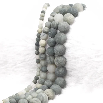 MINHIN Mat Zeleni Biljni Kamen Perle za izradu nakita 4 6 8 10 mm Slobodne Razuporne Perle, Perle od prirodnog kamena za narukvice DIY