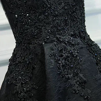 Seksi crne haljine za maturalne Kratke 2020 Бордовое haljinu za prom s V-izrez Aplicirano perle na čipka-up Jeftino donje koktel večernja haljina Svakodnevno