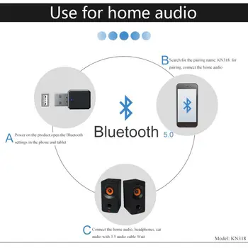 V5.1 USB Wireless Bluetooth 5.0 Prilagodnik za Bluetooth Dongle Glazbeni Prijamnik Prilagodnik za Bluetooth Odašiljač AUX USB Stereo Shuttle