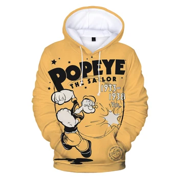 2021 Anime Popeye Nova Moda 3D Hoodies Muške/ženske Svakodnevne veste s dugim rukavima Harajuku Anime Popeye Pulover Dječja odjeća