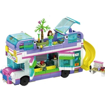 Nova Zabavna Zvijezda Nasip Kuća Izgradnja Auto bus Kompatibilan Jedni Za djevojčice Figurice Cigle Razvojne Igračke Baby Darove