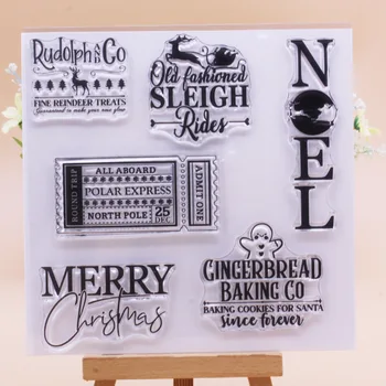 Božićni NOEL DIY Prozirne Marke Silikon Pečat Kartice Ručni Račun Gumene Scrapbooking Markice za Izradu Božićne Čestitke