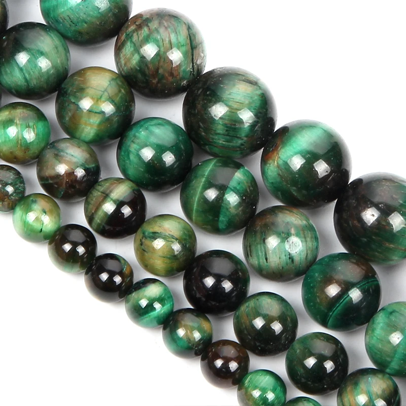 Green Tiger Eye Perle Od prirodnog Kamena Okrugli Slobodan Razuporne Perle Za izradu nakita DIY Pribor za narukvice-amajlije Vlasi 6-12 mm Slika  1