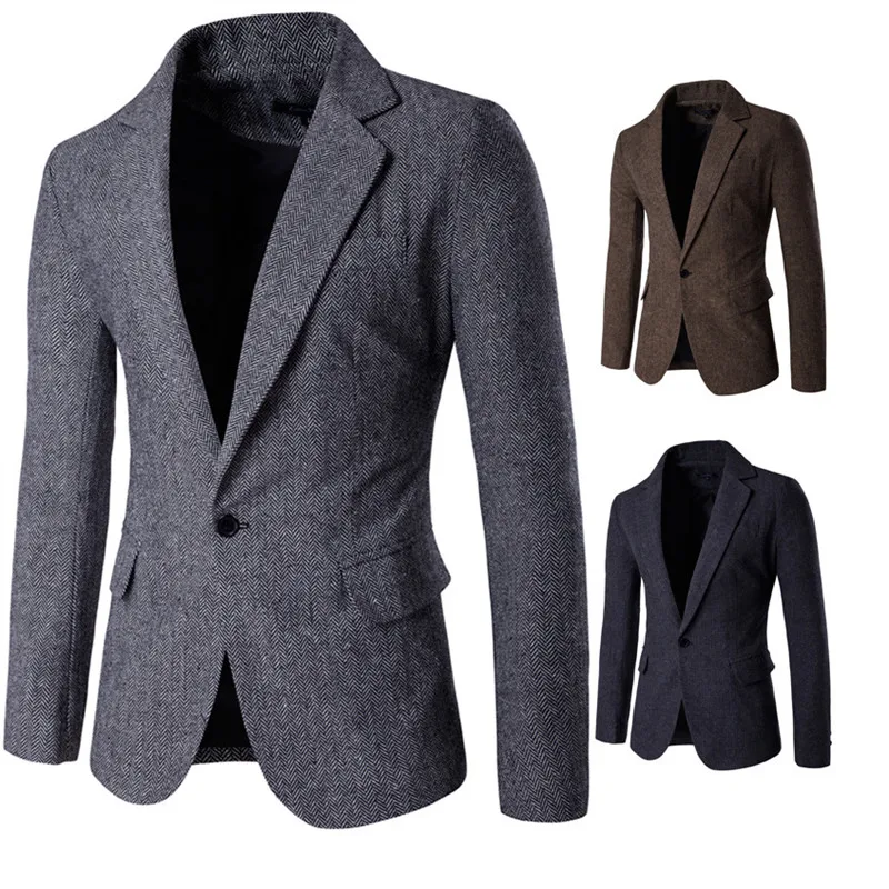 2019 High-end NOVI muški modni brand Blazer u britanskom stilu, Casual приталенный jakna, muška tkanina, Blazers, muški kaputi Slika  1