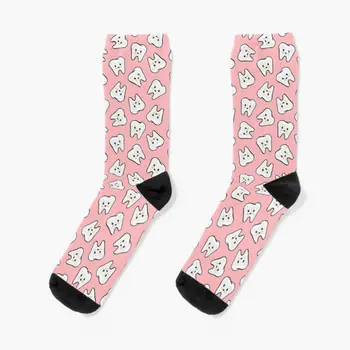 Sretan zube Na ružičastim čarapama za posade Stomatologije Najbolje Unisex Jesen djevojke Udobne Sportske Slatka prozračna crtani ženske, muške zimske