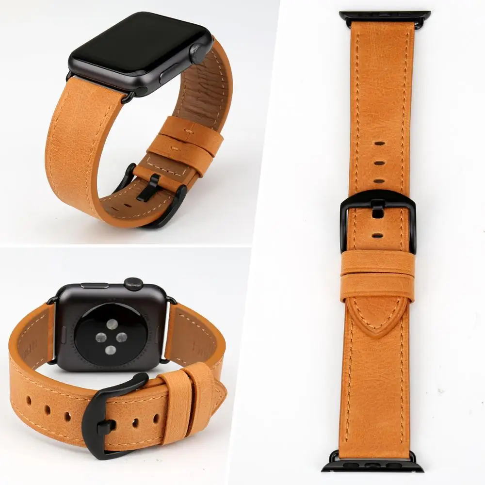 Pribor za sat MAIKES od prave Kože Za remen Apple Watch 44 mm 40 mm i remena Apple Watch 38 mm 42 mm Serija 1 2 3 4 iwatch Slika  2