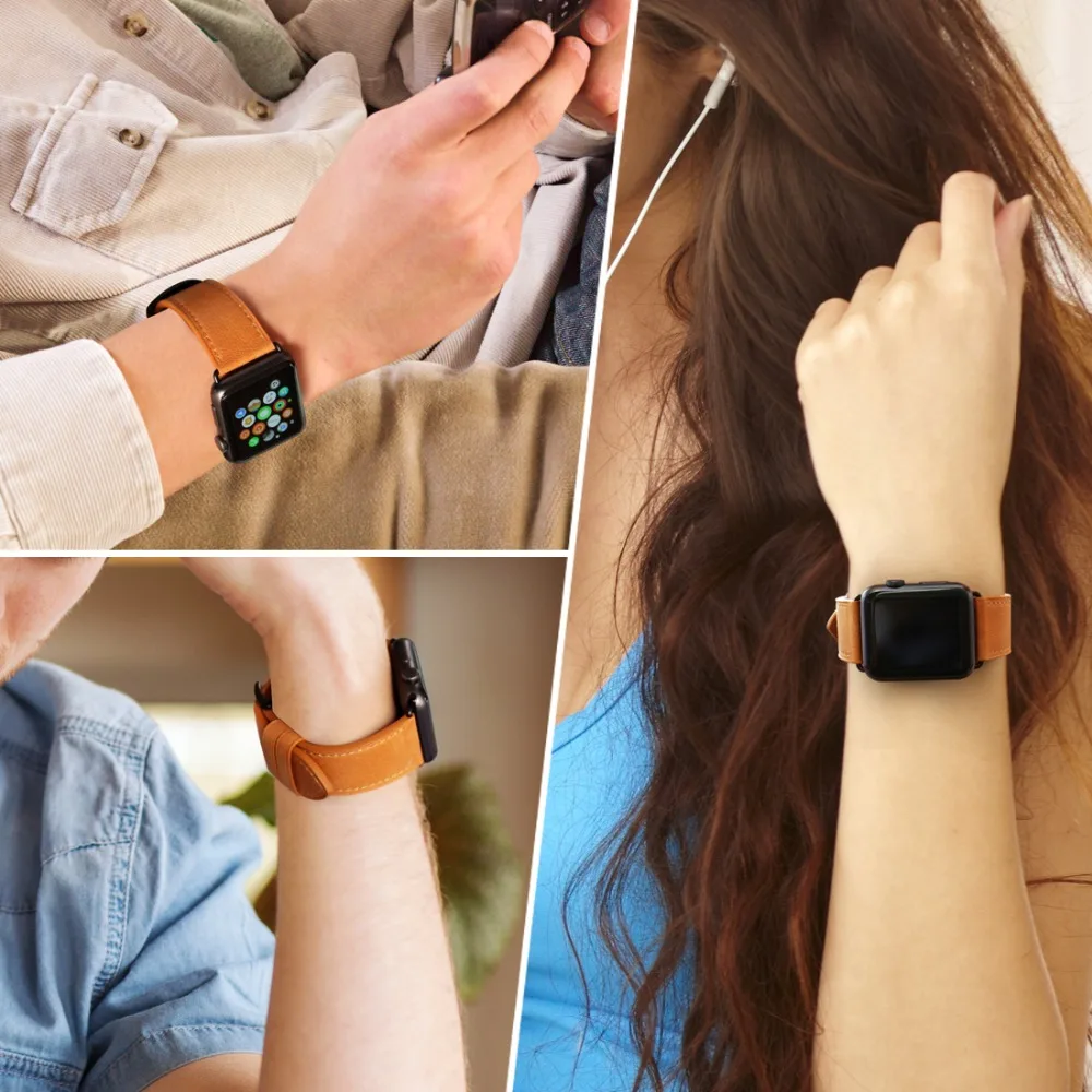 Pribor za sat MAIKES od prave Kože Za remen Apple Watch 44 mm 40 mm i remena Apple Watch 38 mm 42 mm Serija 1 2 3 4 iwatch Slika  5