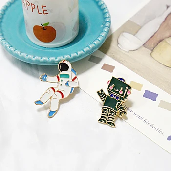 Robot-raketa Astronaut Kitovi Crtani nakit igle s кисточками Igle za ovratnik haljine Ikone za лацканов Ženski modni nakit veleprodaja pokloni
