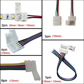 5 kom. LED aparat za varenje besplatan stezaljka za priključak 2pin 3pin 4pin 5pin 6pin led priključak s kabelom za 5050 RGB 3528 RGBW WS2811 led traka