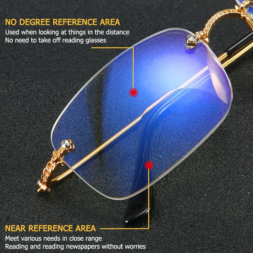 Unisex Frameless Naočale Za Čitanje Anti-Plavo Svjetlo Naočale za Dalekovidnost Dalekovidnost Bifokalne Naočale za Dalekovidnost i Dioptrijske Naočale Slika  1