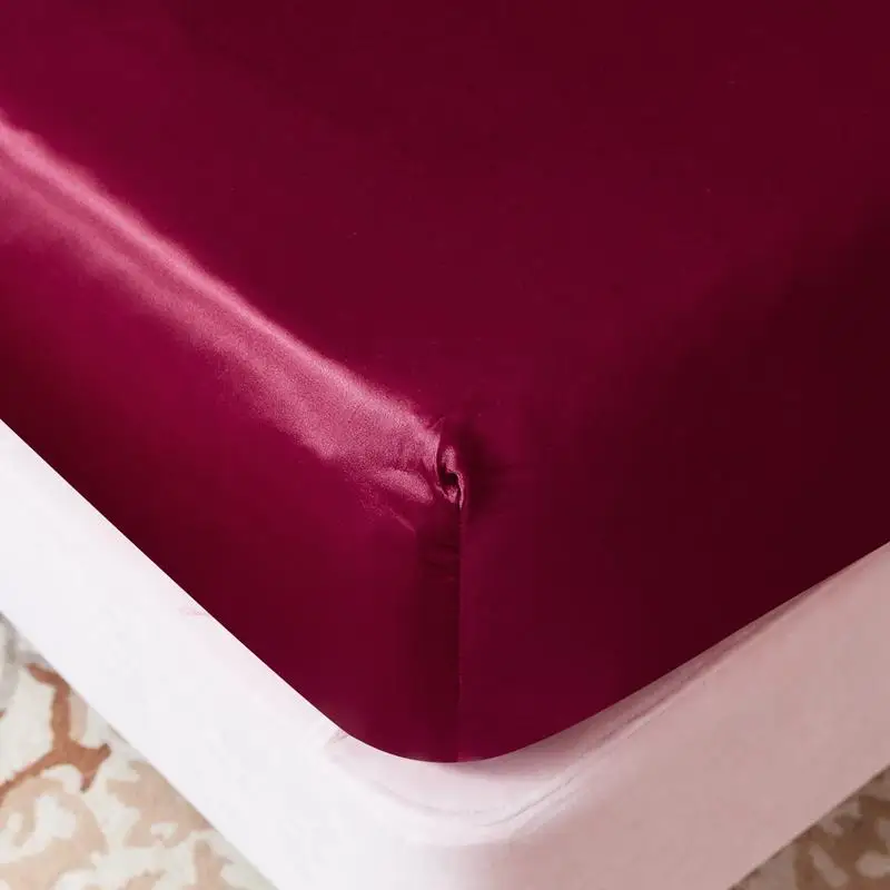 WOSTAR satin svilene elastična krevetu zaštitna navlaka madraca monotono super mekan i udoban bračni krevet za odrasle i djecu, posteljina king size Slika  3