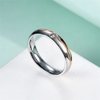 LETAPI 2021 Novi Srebrna Boja Nehrđajućeg Čelika Vintage Zaručnički prsten za žene i za muškarce Crystal CZ Kamen Modni Nakit Pokloni