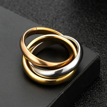 Zlxgirl nakit mješovite boje s premazom od nehrđajućeg čelika za žene i muškarce prsten na prst nakit brand za žene vjenčano prstenje par poklona