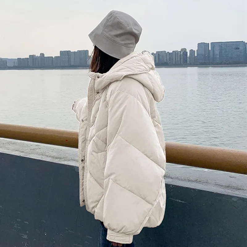 Zimska ženska jakna Ulične Casual Mekana topla dolje pamučna jakna Ženska crnci parkovi s kapuljačom Modna odjeća veličine Q4371 Slika  2