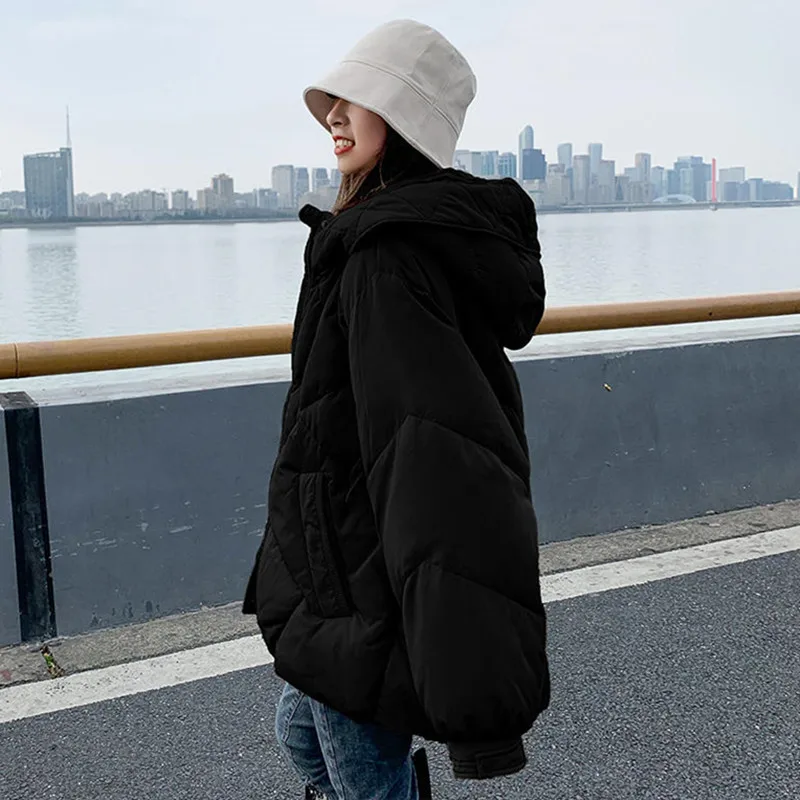 Zimska ženska jakna Ulične Casual Mekana topla dolje pamučna jakna Ženska crnci parkovi s kapuljačom Modna odjeća veličine Q4371 Slika  4