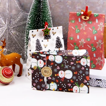 6 KOM. Djed Mraz/Pahuljice/Stablo Candy Poklon Paketi Snjegović Božić Gosti Pakiranje Darova za Božićne Blagdane pribor