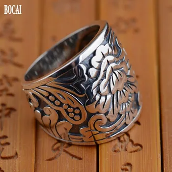 2020 novog sada čvrsto čisto srebro prsten s925 kreativni DIY cvijet sa širokim licem prsten za muškarce i žene prsten