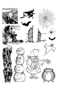 Sretan Halloween Prozirni Prozirni Marke za DIY Scrapbooking/Izrada Razglednica Zabavne Ukrase A0403