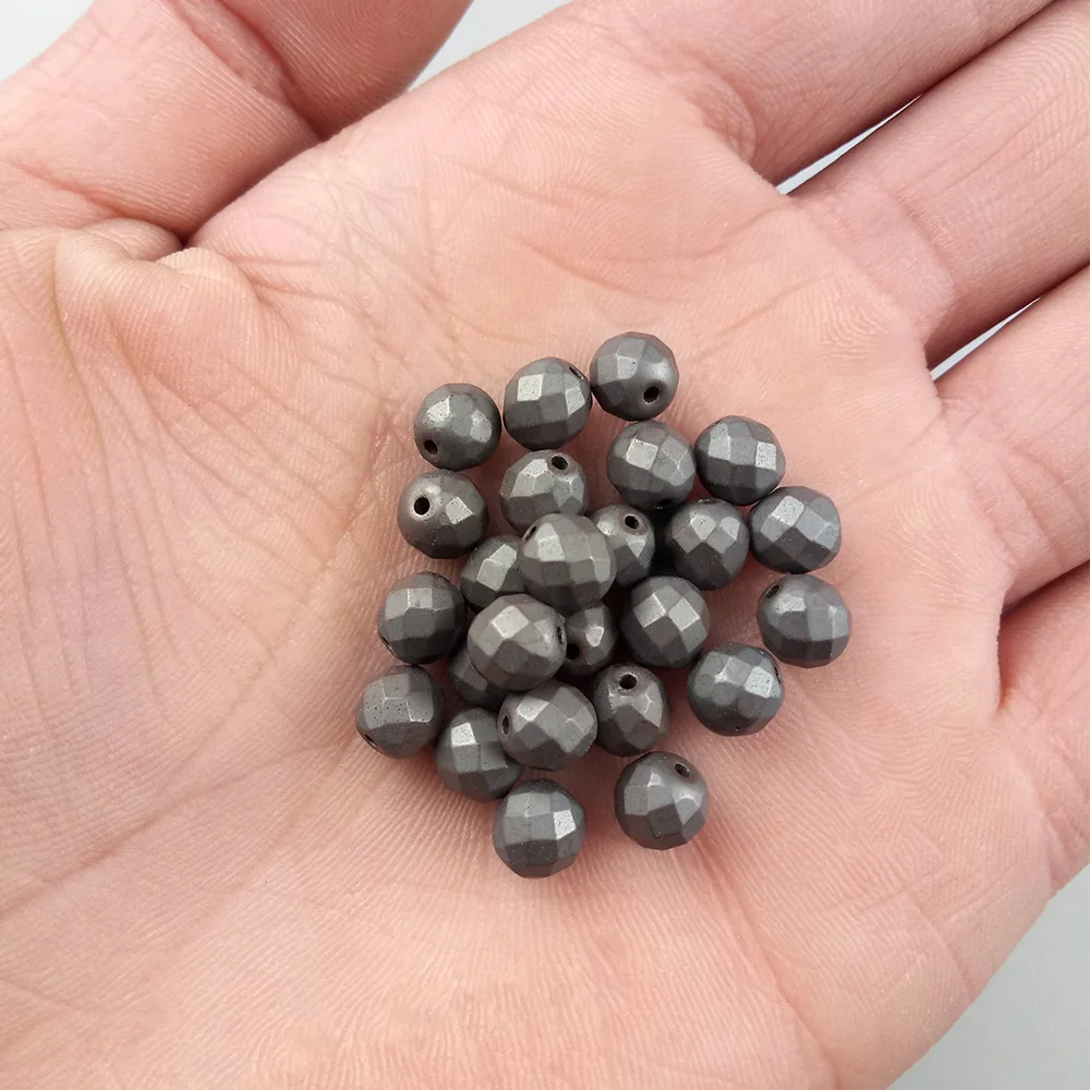 WLYeeS Poljski Mat Izbrušena Cijele perle Crni Hematit Kamen 2-10 mm Odstojnik Slobodan Perle za izradu nakita narukvice DIY Slika  3