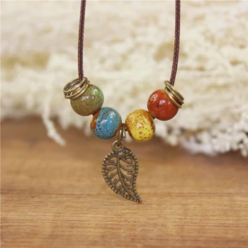 Миредо nakit veleprodaja jednostavne keramičke ogrlice ženske kovanice drveni ovratnik kamen boho ogrlica privjesak Besplatna dostava #1460