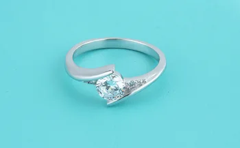 Lijepo donje Mali prsten sa kamenom od Cirkon Srebrne boje za Vjenčanje Nakit Obećavaju Vjenčano Prstenje Za žene 2019 Pokloni za Valentinovo