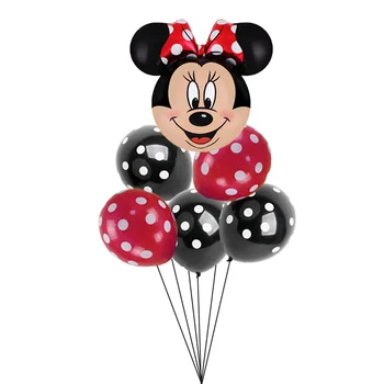 7 kom. Glava Minnie Mickey Mouse Folija baloni sretan rođendan Ukras za stranke dječji crtani potrepštine za zabave, ružičaste i plave latex igračke
