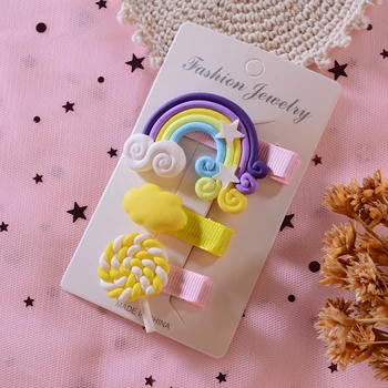 3 kom. Dječji rainbow lizalica na štap bobby pin za kosu djevojčica Pribor za kosu Утконос Isječak Baby Slatka modni kape