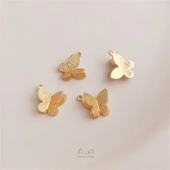 14 Za Zlato ispunjen dvostruki sloj mali leptir privjesak dvostruko visi ručno pribor materijal DIY naušnice privjesak