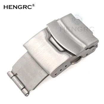 HENGRC Kopča za sat od nehrđajućeg čelika 18 20 22 24 mm Muški Remen za sat Remen od srebra metala Osiguranje kopča za implementaciju Pribor