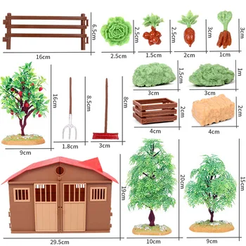 Oenux Pribor Za uređenje Doma Stablo Seoska Kuća Model Izgleda Vrt Krajolik Krajolik Minijaturne Farma Životinje Figurice Igračke