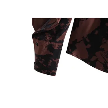 Willshela Ženska moda bluzu s po cijeloj površini Okrugli izrez s lukom Duge rukave s otvorenim detaljima Moderan ženski Vintage košulja Top