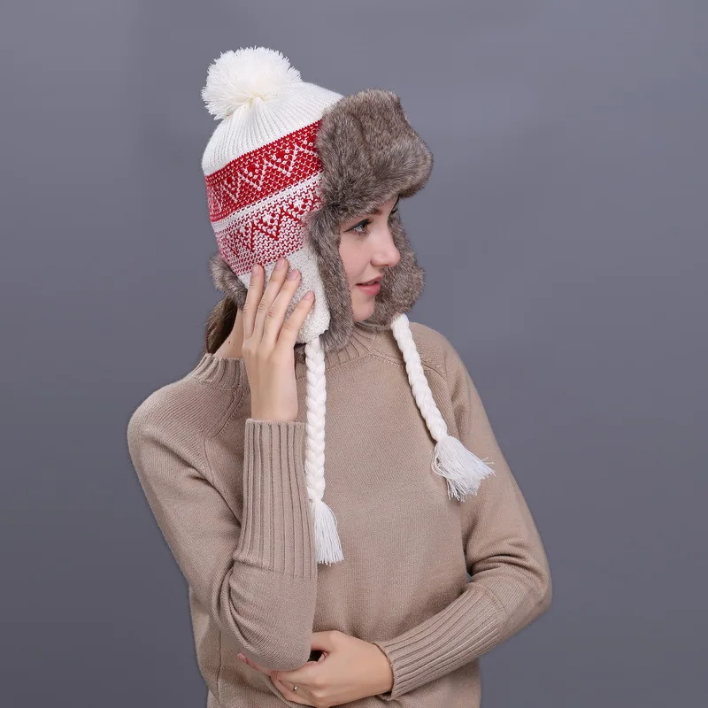 Lady Podesiva Zaštitna kapica za uši Ženska jesensko-zimska topla kapa Za djevojčice, pokriva uši, Kapu za uši na otvorenom, вязаная mornarska kapa B-9450 Slika  3