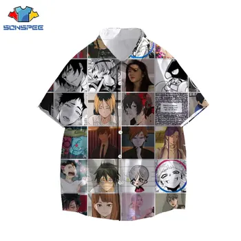 Kawaii Japan Anime Crtani film Dječak Djevojčica Loli Košulja 3D Print Puno Likova Košulja Ljetnim Svakodnevne Muškarci Žene Mladi Havajske Košulje Top