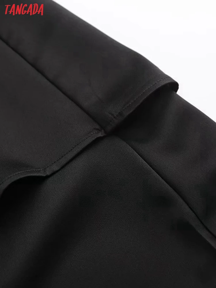 Тангада Donje crna večernja haljina sa volanima Midi haljina bez rukava 2021 Trendy ženske novogodišnje haljine 4C197 Slika  4