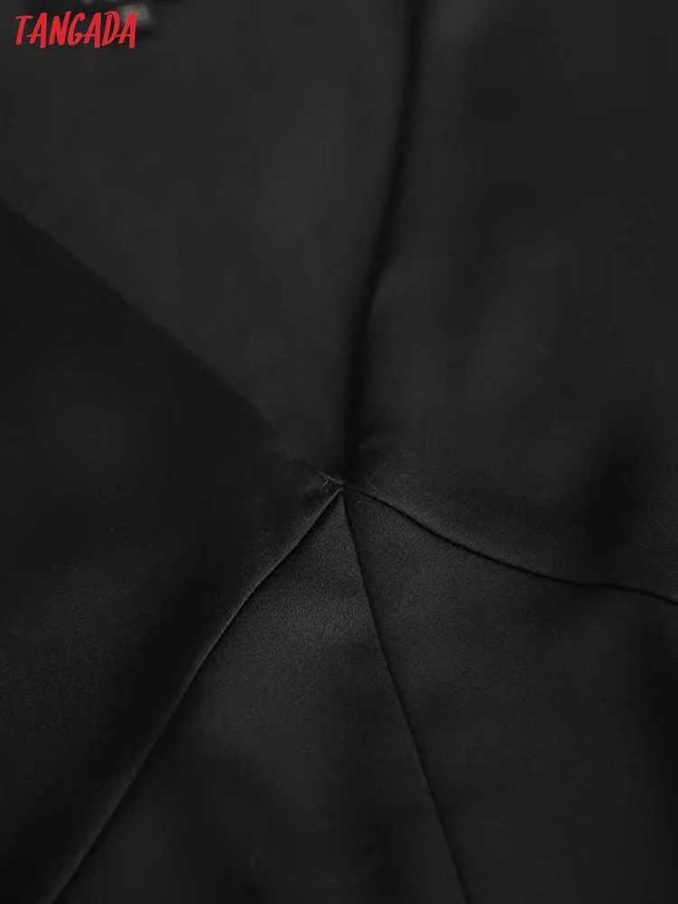 Тангада Donje crna večernja haljina sa volanima Midi haljina bez rukava 2021 Trendy ženske novogodišnje haljine 4C197 Slika  5