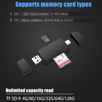 Čitač SD kartice TF / Mirco USB 3.0 čitač kartice tipa C 3.0/2.0 Uređaj za čitanje smart kartica Tipa C OTG Flash drive Adapter кардридера