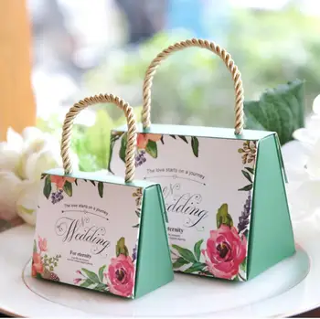 Bombonijeru torba čokolade papir poklon pakiranje za Rođendan Vjenčanje college korist Dekor isporuke DIY torbu cvjetni dizajn Wh