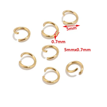 100pc Kvalitetan Prsten od Nehrđajućeg čelika sa zlatnim ton za izradu nakita, Ostaci i Popravak naušnica za ogrlice 5 mm