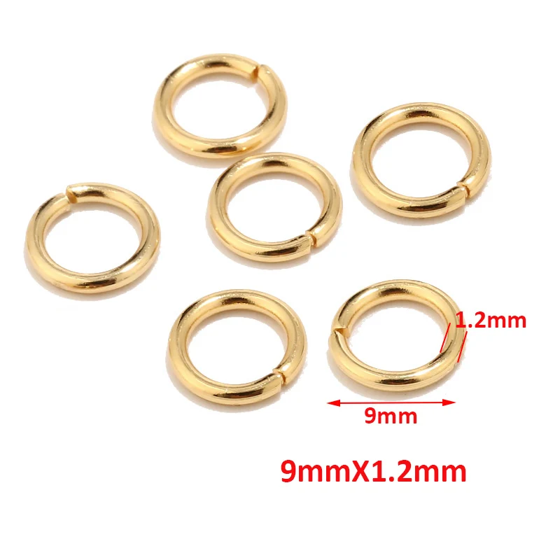 100pc Kvalitetan Prsten od Nehrđajućeg čelika sa zlatnim ton za izradu nakita, Ostaci i Popravak naušnica za ogrlice 5 mm Slika  1