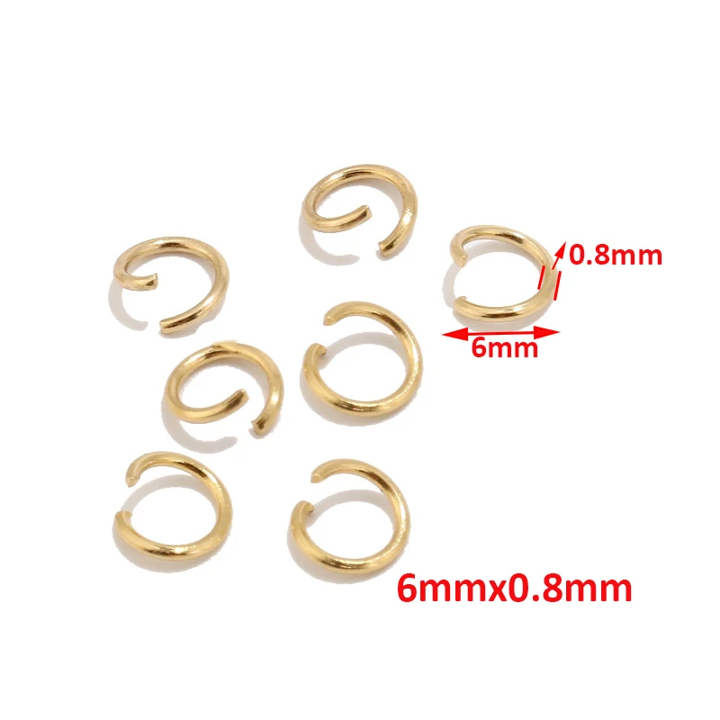 100pc Kvalitetan Prsten od Nehrđajućeg čelika sa zlatnim ton za izradu nakita, Ostaci i Popravak naušnica za ogrlice 5 mm Slika  2