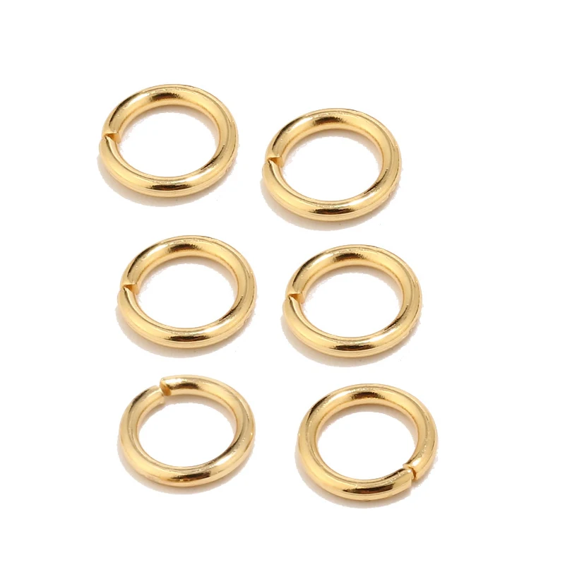 100pc Kvalitetan Prsten od Nehrđajućeg čelika sa zlatnim ton za izradu nakita, Ostaci i Popravak naušnica za ogrlice 5 mm Slika  3