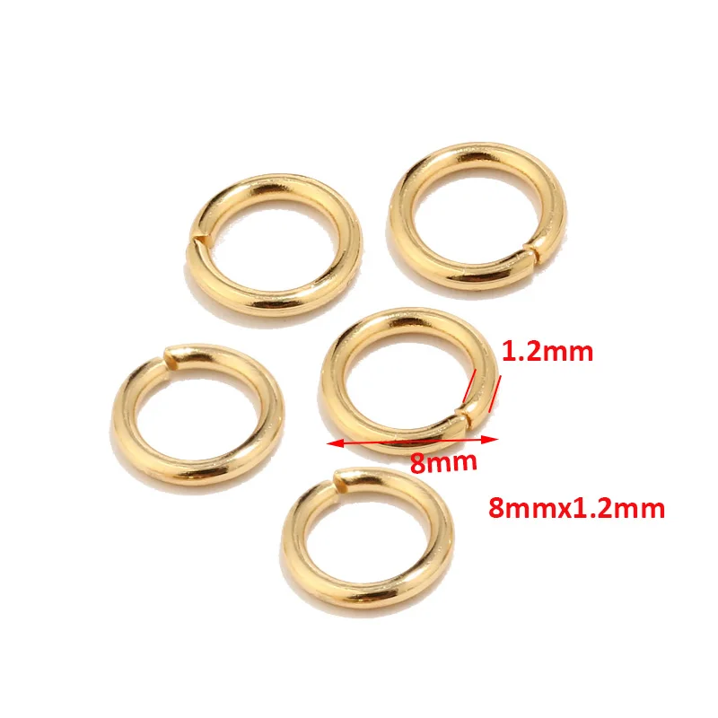 100pc Kvalitetan Prsten od Nehrđajućeg čelika sa zlatnim ton za izradu nakita, Ostaci i Popravak naušnica za ogrlice 5 mm Slika  5