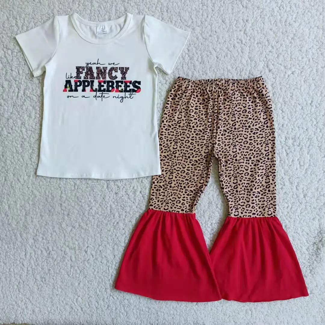 Moda majica applebees s леопардовыми hlačama dječja odjeća za djevojčice modne odjeće Slika  0