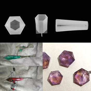 1pc Kristal Dijamanta Epoksida Silikon Oblike Ogrlica Privjesak Klatno UV-Tar Kalup Za DIY Nakit Alati Isporuke