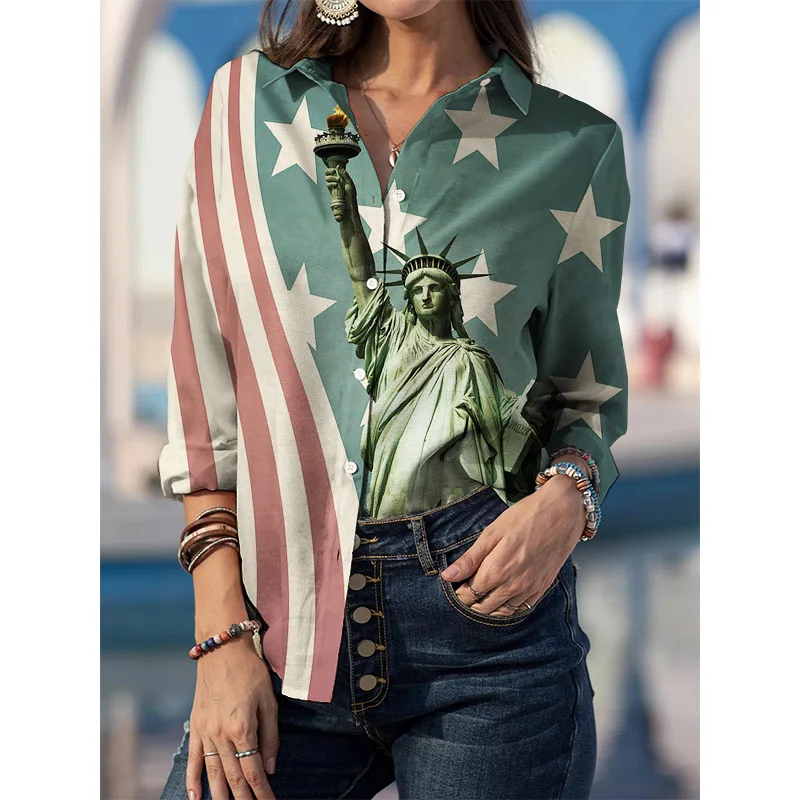 Jesen Plus Size Bluze Elegantna moderna ženska odjeća s po cijeloj površini Novu Godinu 2022 Tunica Casual košulja dugih rukava Ured za ženska majica Majice Slika  1