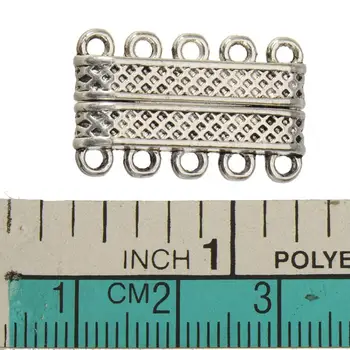 Magnetna kopča višeslojni narukvica i ogrlica 5 rupa bar pravokutnik srebrna ploča rafting moderan klasični nakit komponente 24 mm 5 kom.