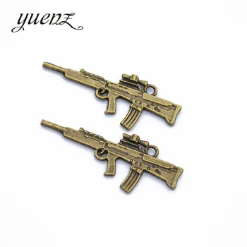 YuenZ 8 kom. Antičku Srebrna boja pištolj Privjesci Privjesci za Narukvice Ogrlice DIY Izrada nakita Traženje dodatne Opreme 45*18 mm M23