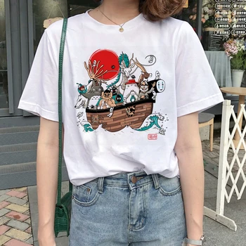 FIXSYS Slatka Anime Vrhovima Totoro Studio Гибли Харадзюку Kawai Ženska t-Shirt Majica Уллзанг Miyazaki Hayao Zabavna crtani t-shirt